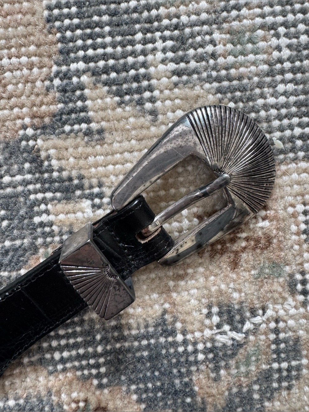 Western Leather Croc Pattern Belt